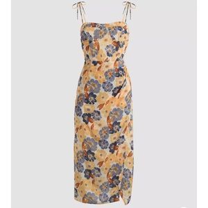 Cider blue and orange floral midi dress NWT